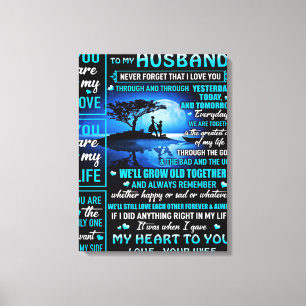 To My Husband Gift, Cute Husband Birthday Gift Canvas Print