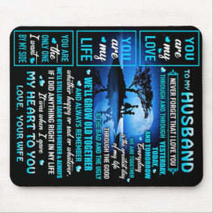 To My Husband Gift, Cute Husband Birthday Gift Mouse Mat