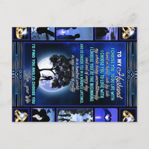 To My Husband Gift, Cute Husband Birthday Gift Postcard