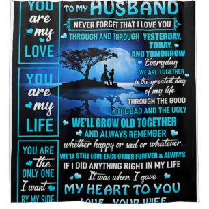 To My Husband Gift, Cute Husband Birthday Gift Shower Curtain