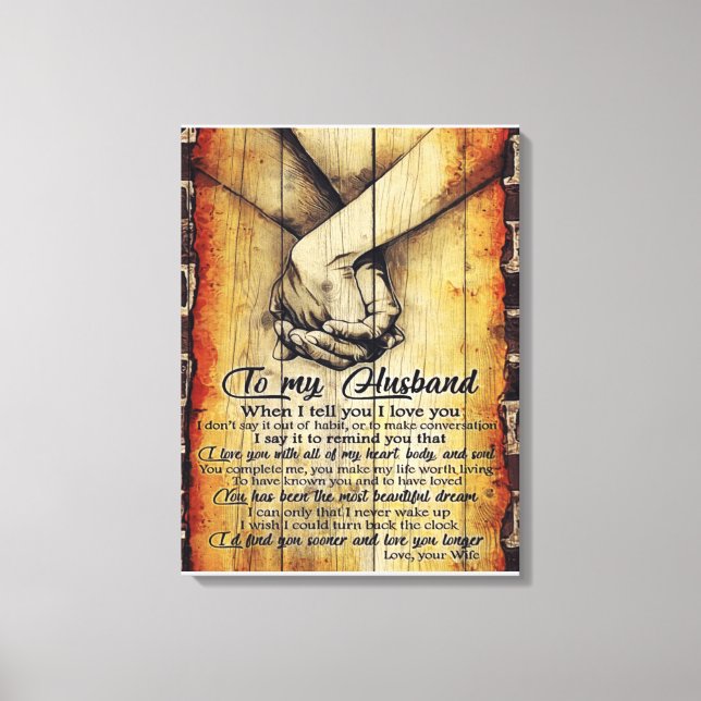 To My Husband Gift | Cute Husband Gift Canvas Print (Front)