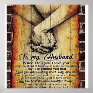 To My Husband Gift   Cute Husband Gift Poster