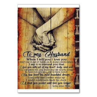 To My Husband Gift | Cute Husband Gift Table Number
