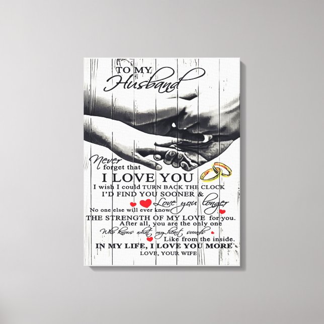 To My Husband Gift, Holiday Gift Canvas Print (Front)