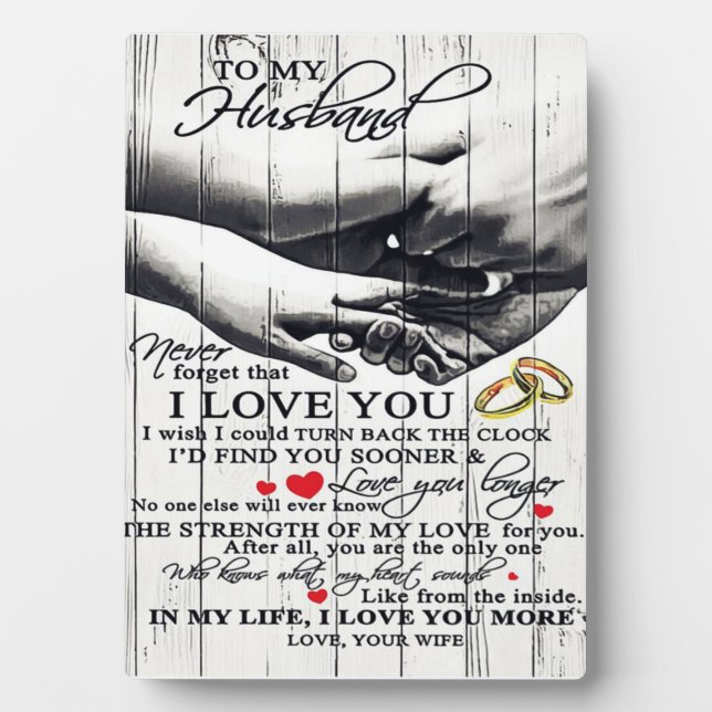 To My Husband Gift, Holiday Gift Plaque (Front)