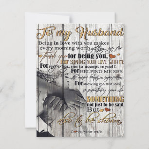 To My Husband Gift Husband Letter Home Decor Invitation