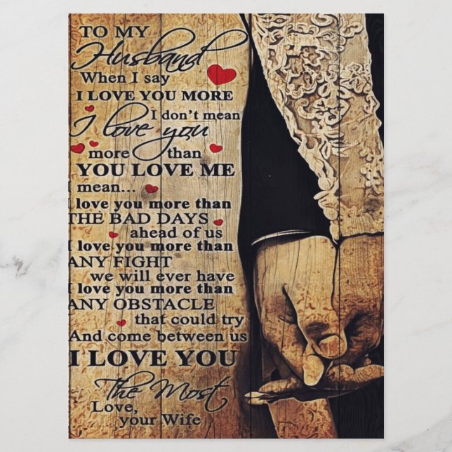 To My Husband Gift, Indoor Decor Menu (Front)