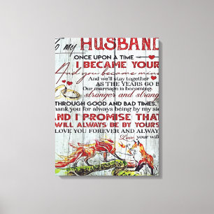 To My Husband Gift   Letter For Him   Canvas Print