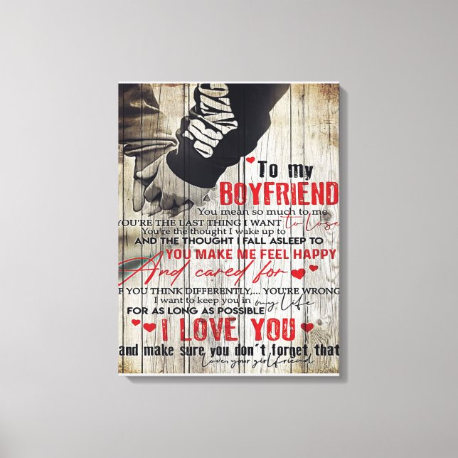 To my Husband Gift | Lovely Husband Letter Canvas Print (Front)