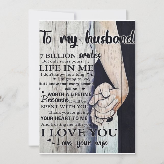 To My Husband Gift | Lovely Husband Letter | Holiday Card (Front)