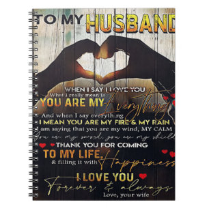 To My Husband Gift Lovely Husband Letter Notebook