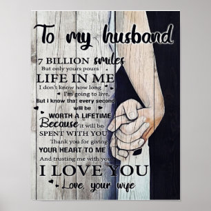 To My Husband Gift   Lovely Husband Letter   Poster