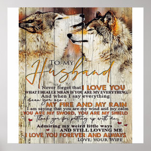 To My Husband Gift   Lovely Husband Letter Present Poster