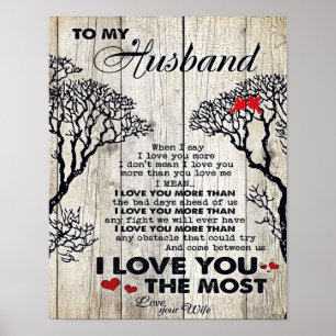 To My Husband Gift   Lovely Husband Letter Present Poster
