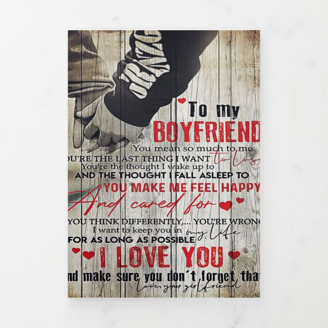 To my Husband Gift | Lovely Husband Letter Tri-Fold Announcement (Cover)