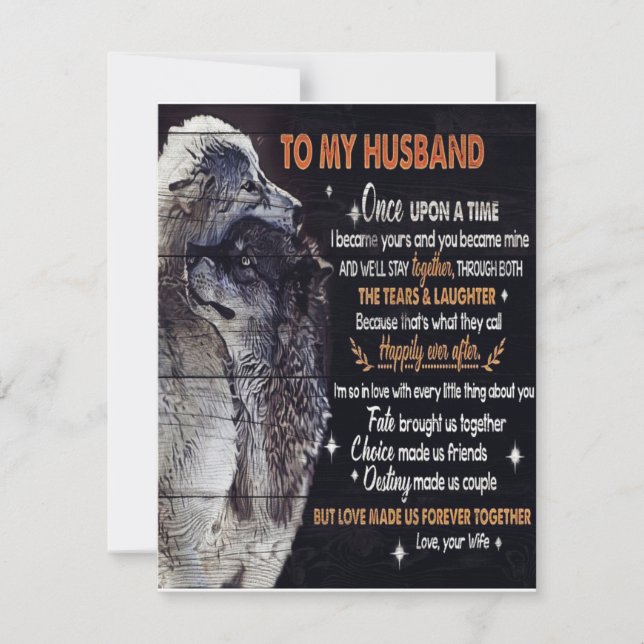 To My Husband Gift, Personalised Present Invitation (Front)
