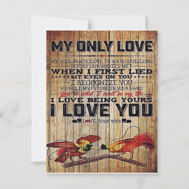 To My Husband Gift, Personalised Present Invitation (Front)
