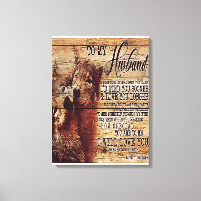 To My Husband Gift, Personalized Present Canvas Print (Front)