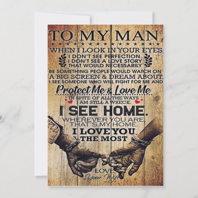 To my husband gift | Special letter to husband Holiday Card (Front)