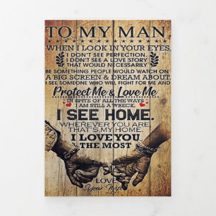 To my husband gift Special letter to husband Tri-Fold Announcement