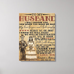 To My Husband Halloween Couple Love Gift Canvas Print