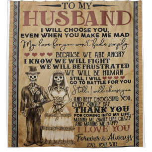 To My Husband Halloween Couple Love Gift Shower Curtain