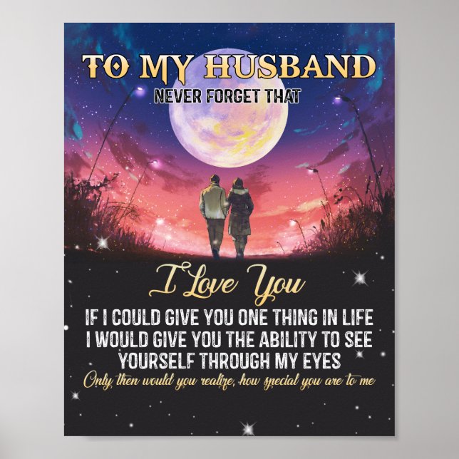 To My Husband I Love You Poster (Front)
