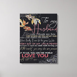 To My Husband Letter   Best Father's Day Present   Canvas Print