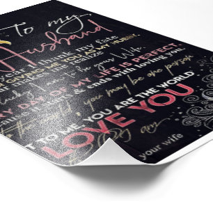 To My Husband Letter Best Father's Day Present Photo Print