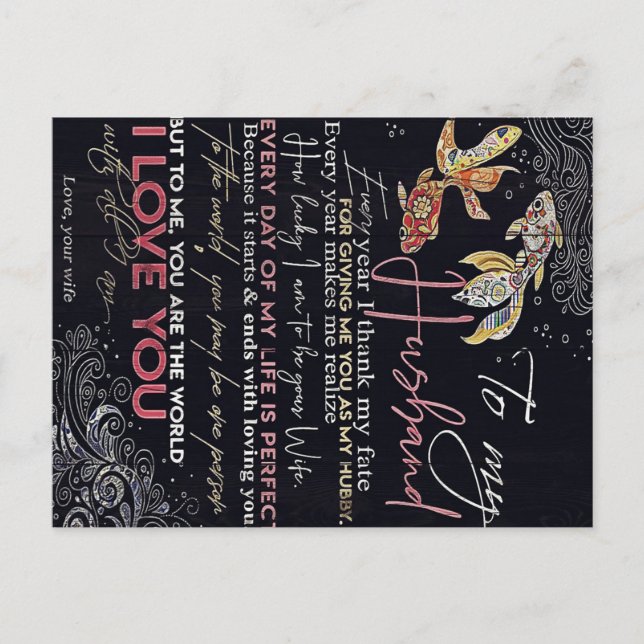 To My Husband Letter | Best Father's Day Present | Postcard (Front)