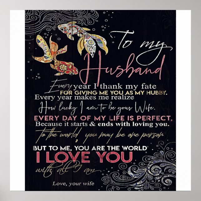 To My Husband Letter | Best Father's Day Present | Poster (Front)