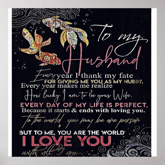 To My Husband Letter | Best Father's Day Present | Poster (Front)