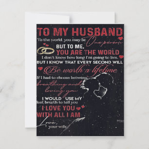 To My Husband Letter Cute Present Invitation