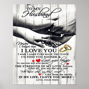 To My Husband Letter   Cute Present   Poster
