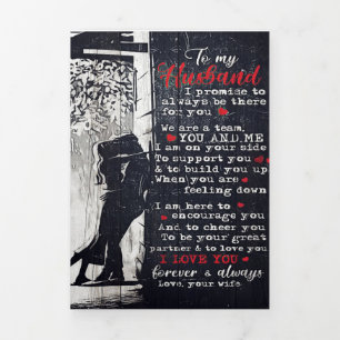 To My Husband Letter Cute Present To My Husband Tri-Fold Announcement