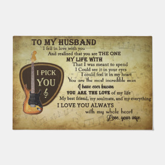 To My Husband Letter Doormat, Love Quotes  Doormat