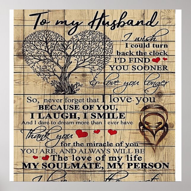 To my Husband | Letter For Husband | Family Decor (Front)