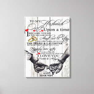 To My Husband Letter, Love Quotes Gift Canvas Print