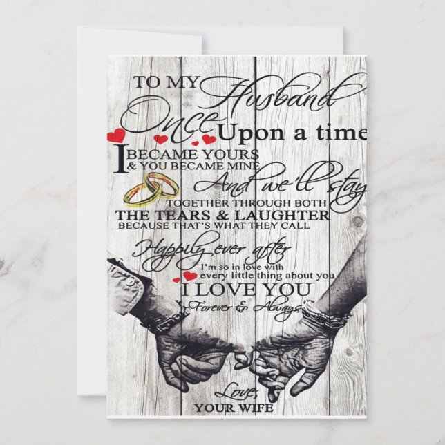 To My Husband Letter, Love Quotes Gift Holiday Card (Front)