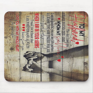 To My Husband Letter, Love Quotes Gift Mouse Mat