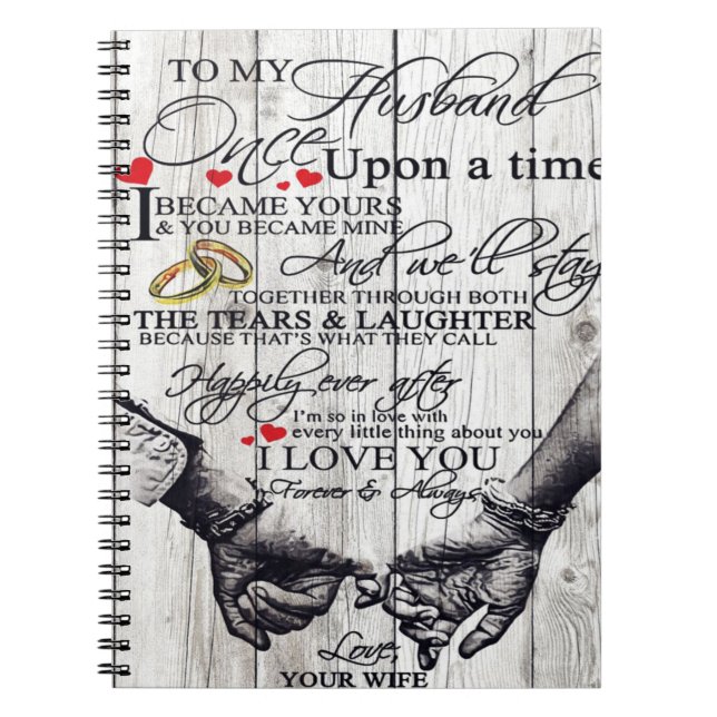 To My Husband Letter, Love Quotes Gift Notebook (Front)