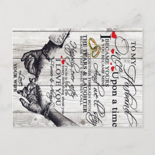 To My Husband Letter, Love Quotes Gift Postcard