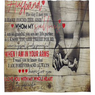 To My Husband Letter, Love Quotes Gift Shower Curtain