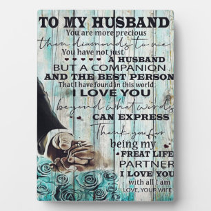 To My Husband Letter   Lovely Gift For Husband Plaque