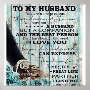 To My Husband Letter   Lovely Gift For Husband Poster