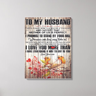 To My Husband Letter, Lovely Husband Letter Canvas Print