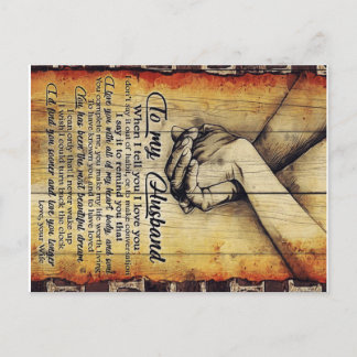 To My Husband Letter, Lovely Quotes Gift Announcement Postcard