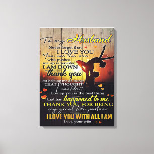 To My Husband Letter, Lovely Quotes Gift Canvas Print