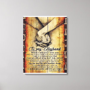 To My Husband Letter, Lovely Quotes Gift Canvas Print