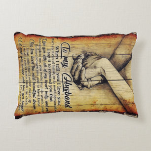 To My Husband Letter, Lovely Quotes Gift Decorative Cushion